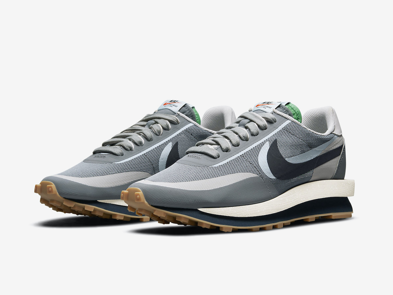 CLOT x Sacai x Nike LD Waffle Kiss of Death 2 Cool Grey