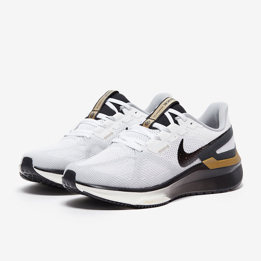 Nike Air Zoom Structure 25 - White/Black-Metallic Gold