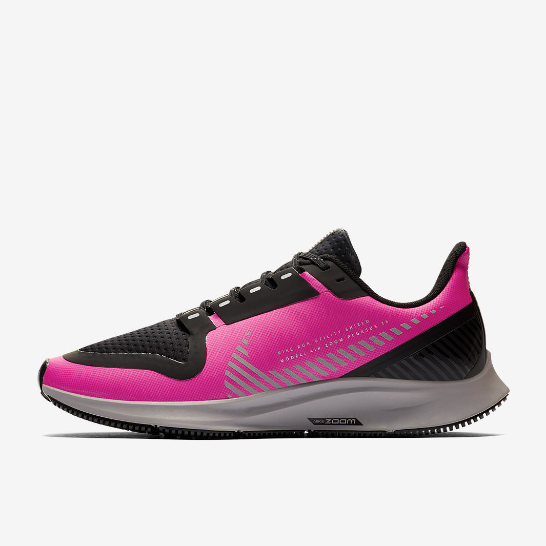 Nike Womens Pegasus 36 Shield - Fire Pink/Silver-Black