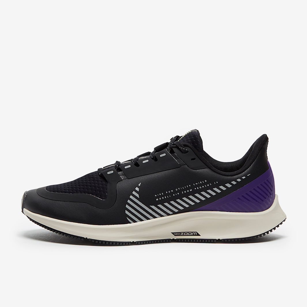 Nike Womens Pegasus 36 Shield - Black/Silver-Desert Sand