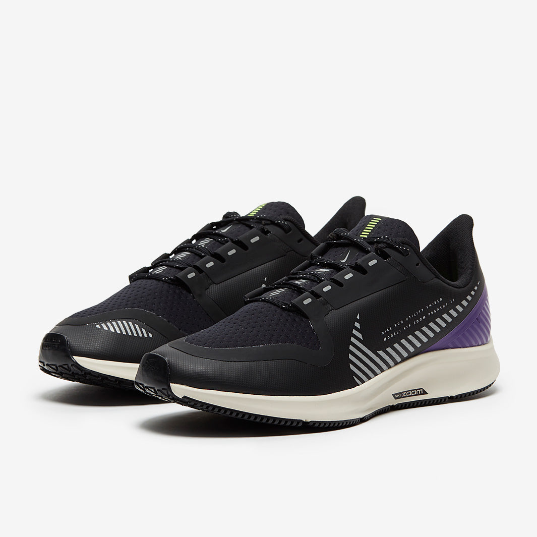 Nike Womens Pegasus 36 Shield - Black/Silver-Desert Sand