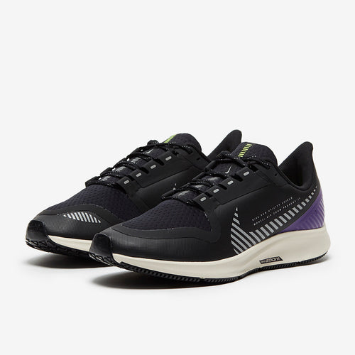 Nike Womens Pegasus 36 Shield - Black/Silver-Desert Sand