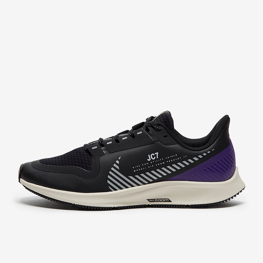 Nike Womens Pegasus 36 Shield - Black/Silver-Desert Sand