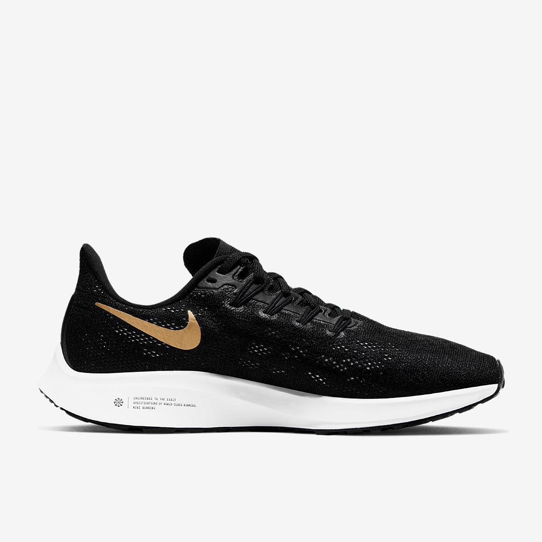 Nike Womens Air Zoom Pegasus 36 - Black/Metallic Gold-University Red