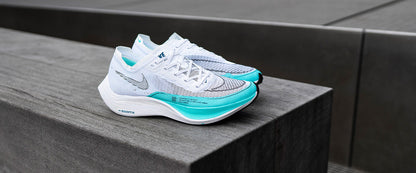 Nike Womens ZoomX Vaporfly Next Percent 2 - White/Black-Aurora Green