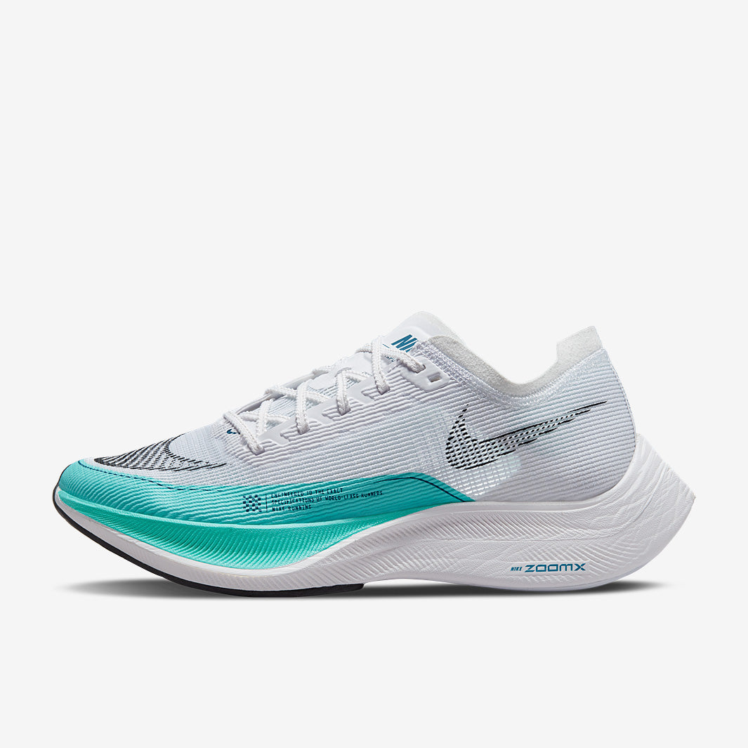 Nike Womens ZoomX Vaporfly Next Percent 2 - White/Black-Aurora Green