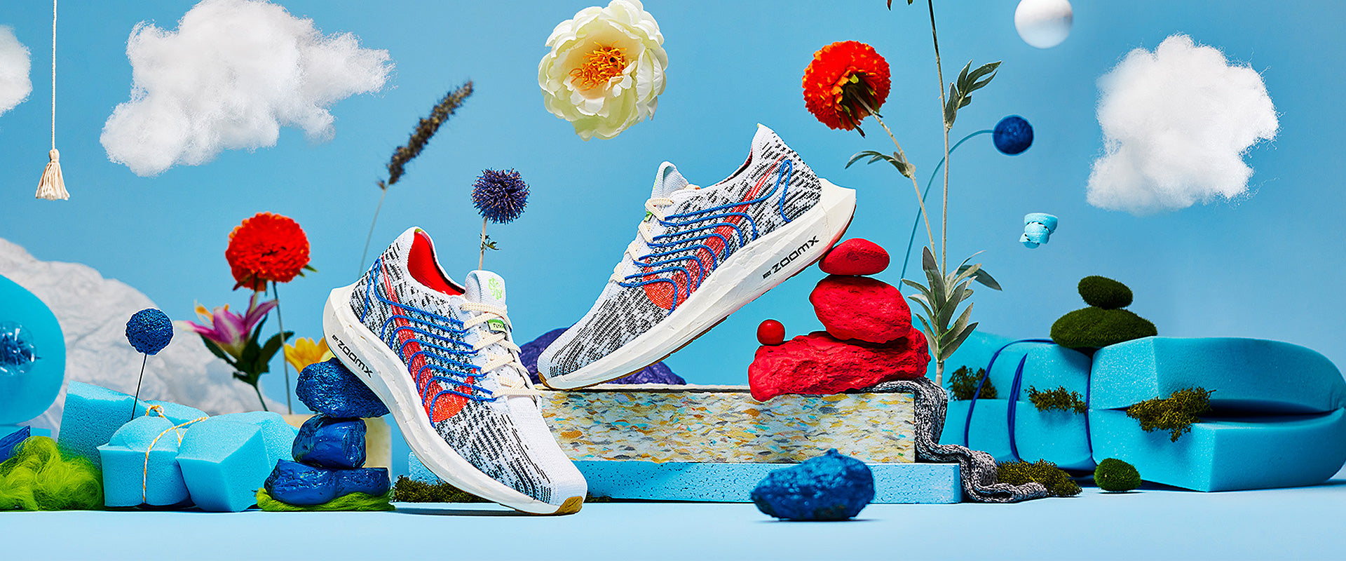 Nike Womens Pegasus Turbo Flyknit Next Nature - Pure Platinum/Bright Crimson