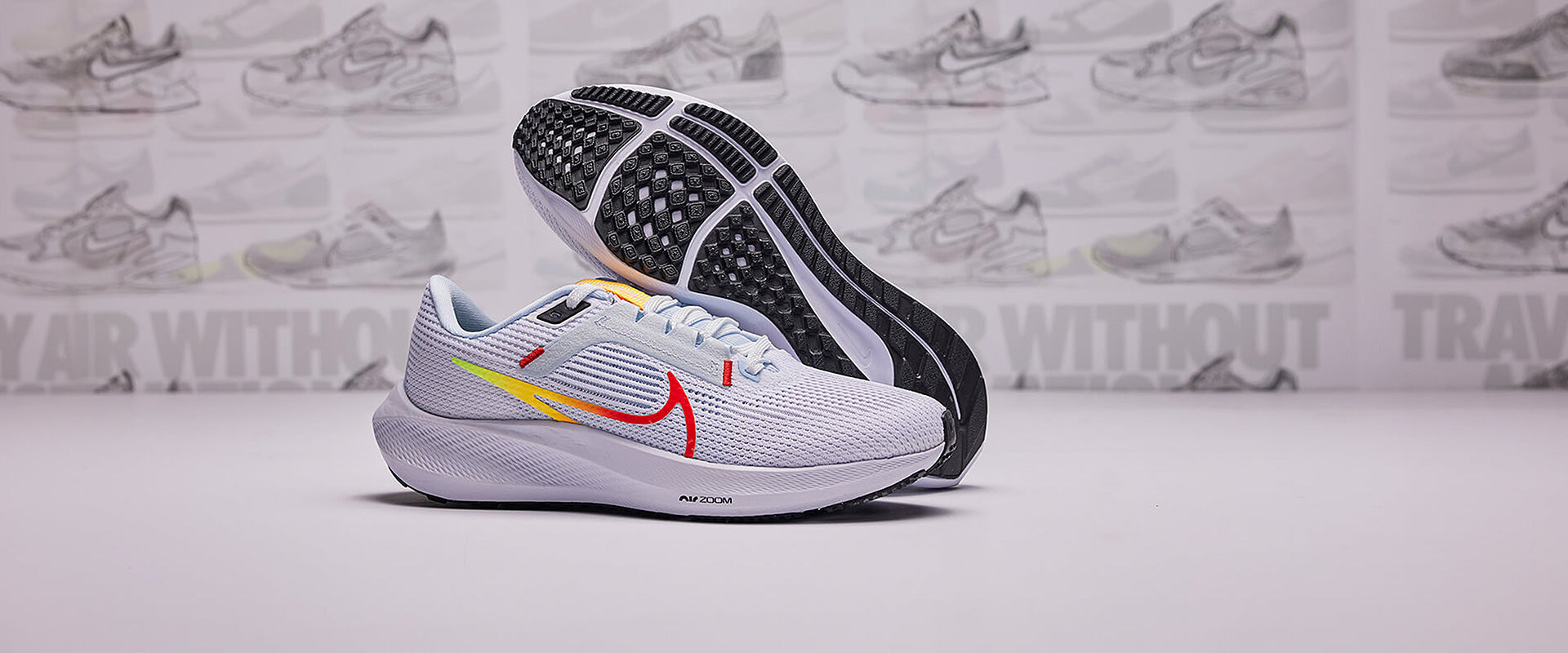 Nike Womens Pegasus 40 - White/Picante Red-Blue Tint