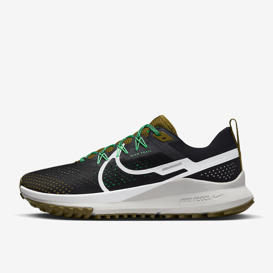 Nike React Pegasus Trail 4 - Black/White-Olive Flak