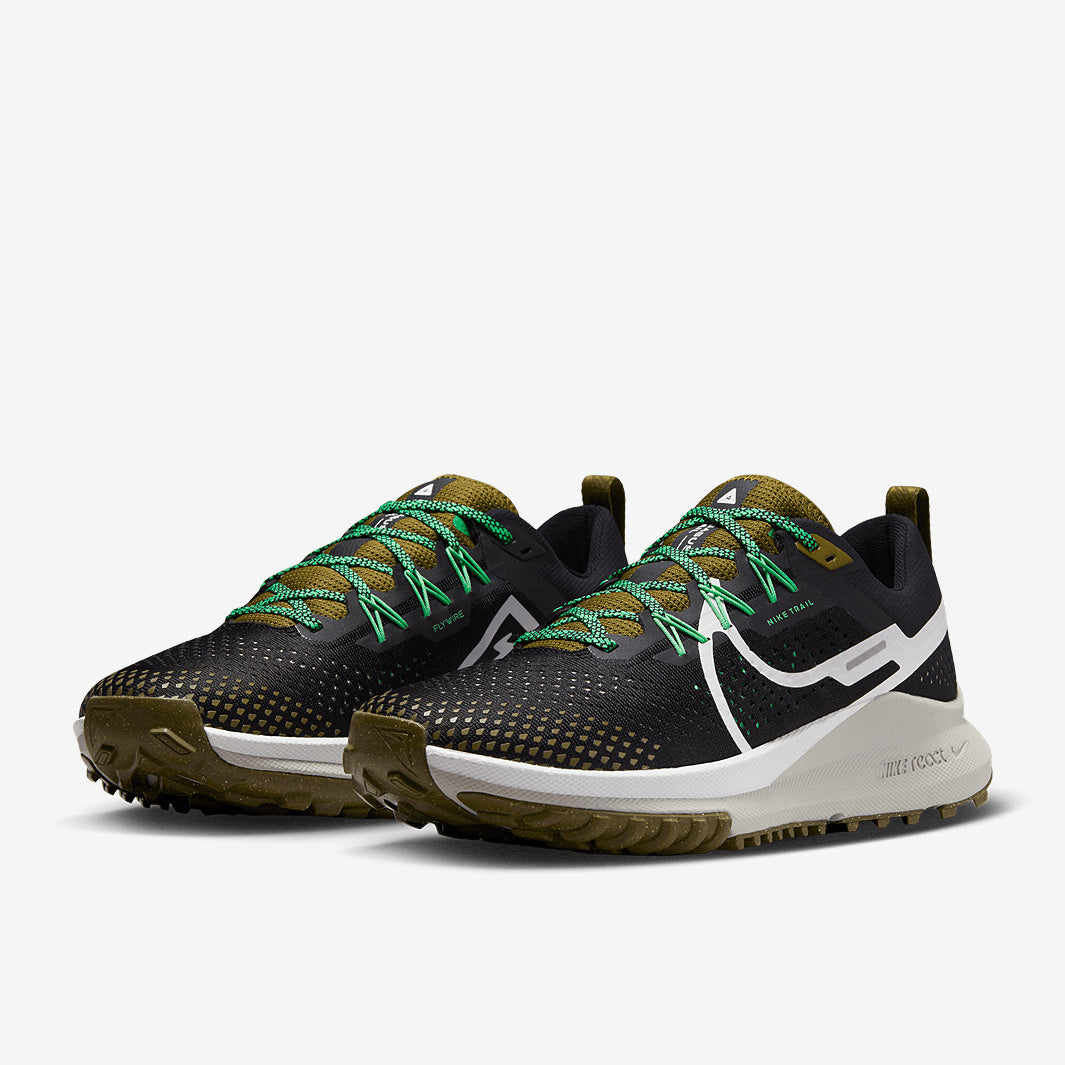 Nike React Pegasus Trail 4 - Black/White-Olive Flak