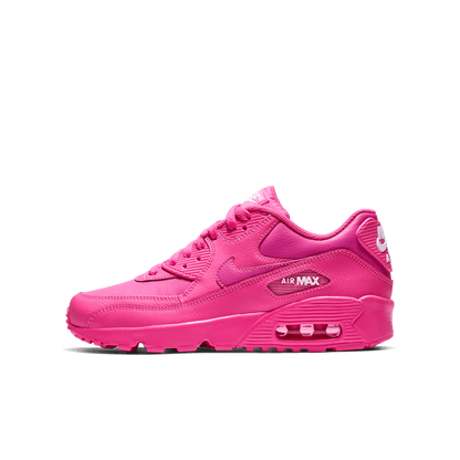 Girls' Nike Air Max 90 Leather "Laser Fuchsia"