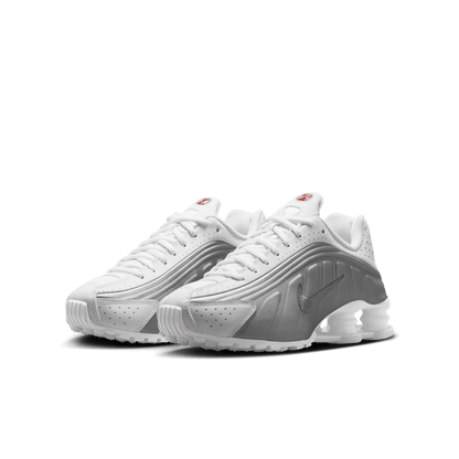 Big Kids' Nike Shox R4 "White Metallic Silver'
