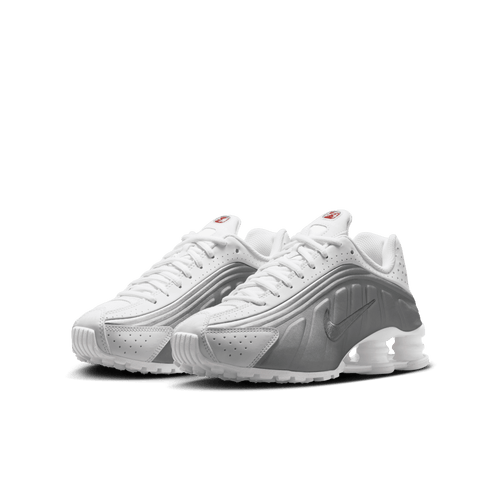 Big Kids' Nike Shox R4 "White Metallic Silver'