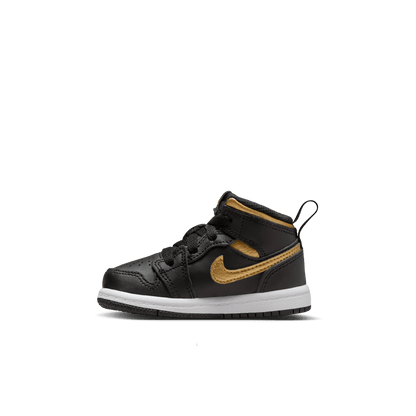 Baby/Toddler Jordan 1 Mid "Black Metallic Gold"
