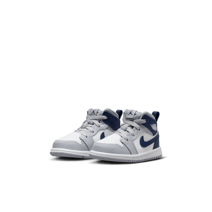 Baby/Toddler Jordan 1 Mid "Wolf Grey Midnight Navy"