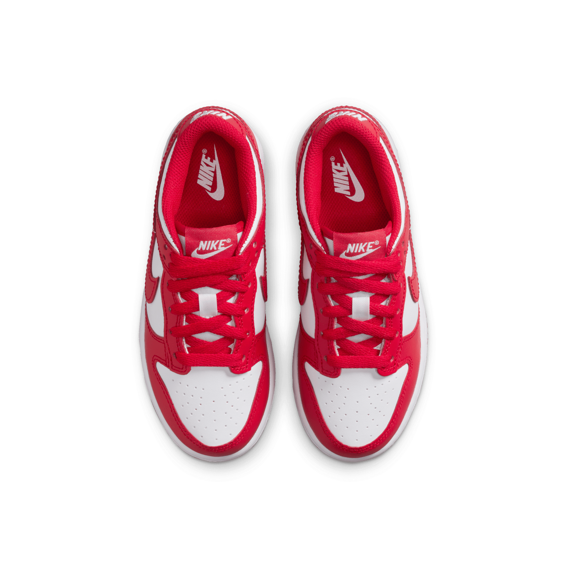 Little Kids' Nike Dunk Low "White University Red"