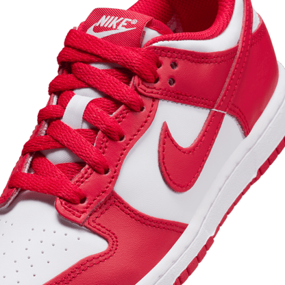 Little Kids' Nike Dunk Low "White University Red"