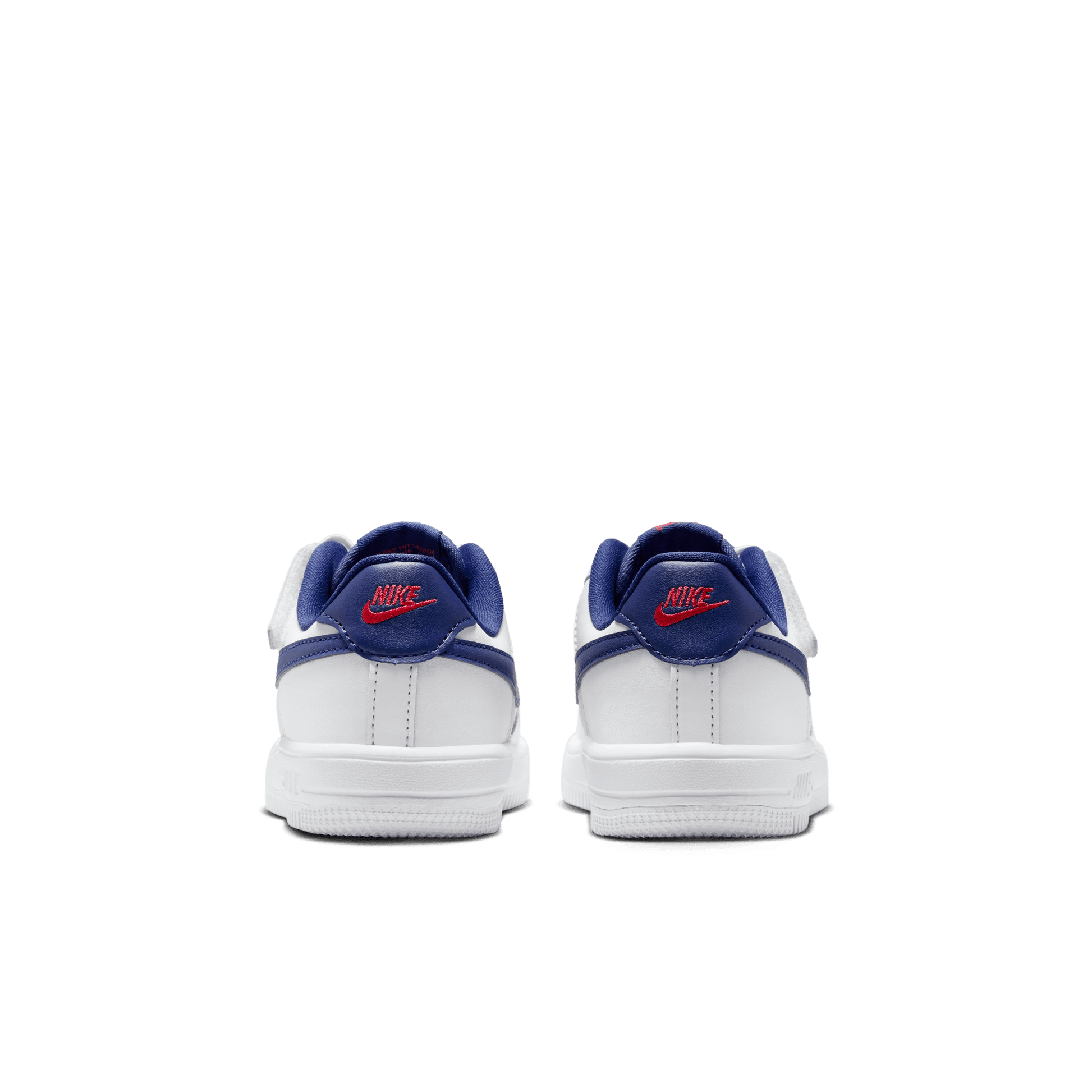 Little Kids' Nike Force 1 Low EasyOn "White Deep Royal Blue"