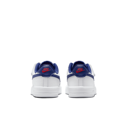 Little Kids' Nike Force 1 Low EasyOn "White Deep Royal Blue"