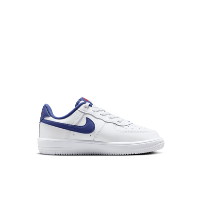Little Kids' Nike Force 1 Low EasyOn "White Deep Royal Blue"
