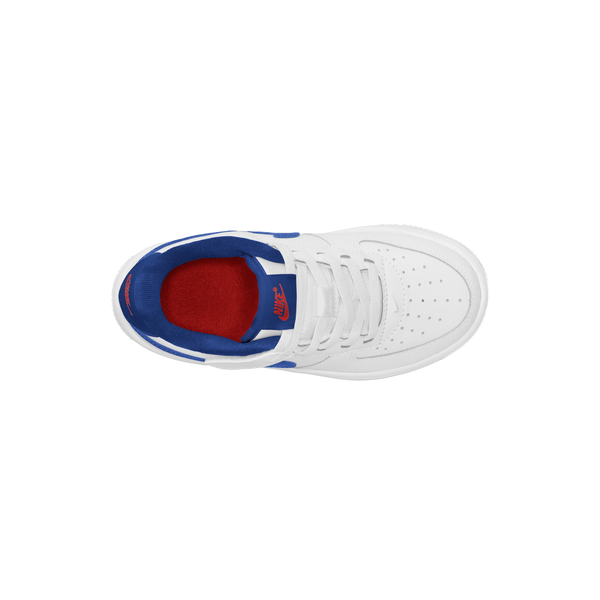 Little Kids' Nike Force 1 Low EasyOn "White Deep Royal Blue"