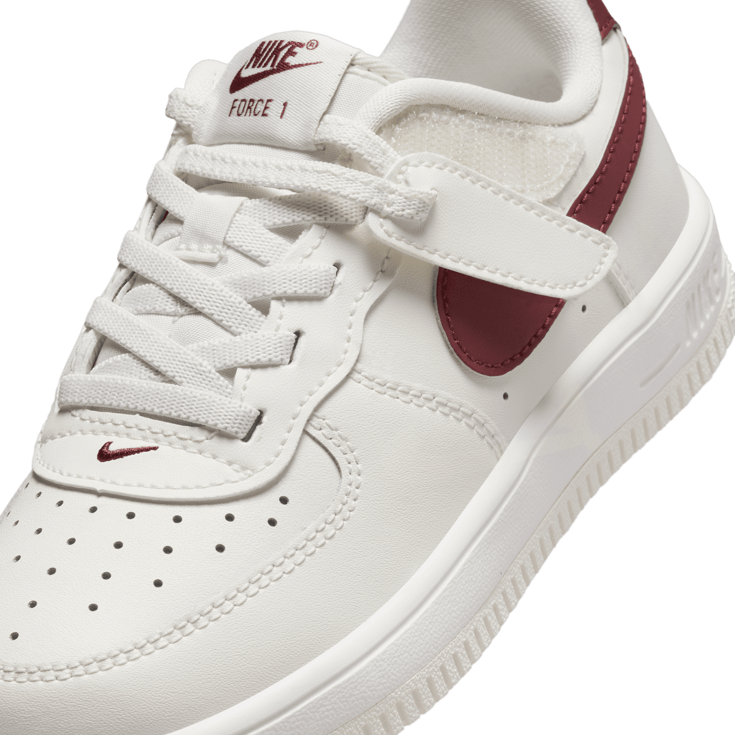 Little Kids' Nike Force 1 Low EasyOn "White Team Red"