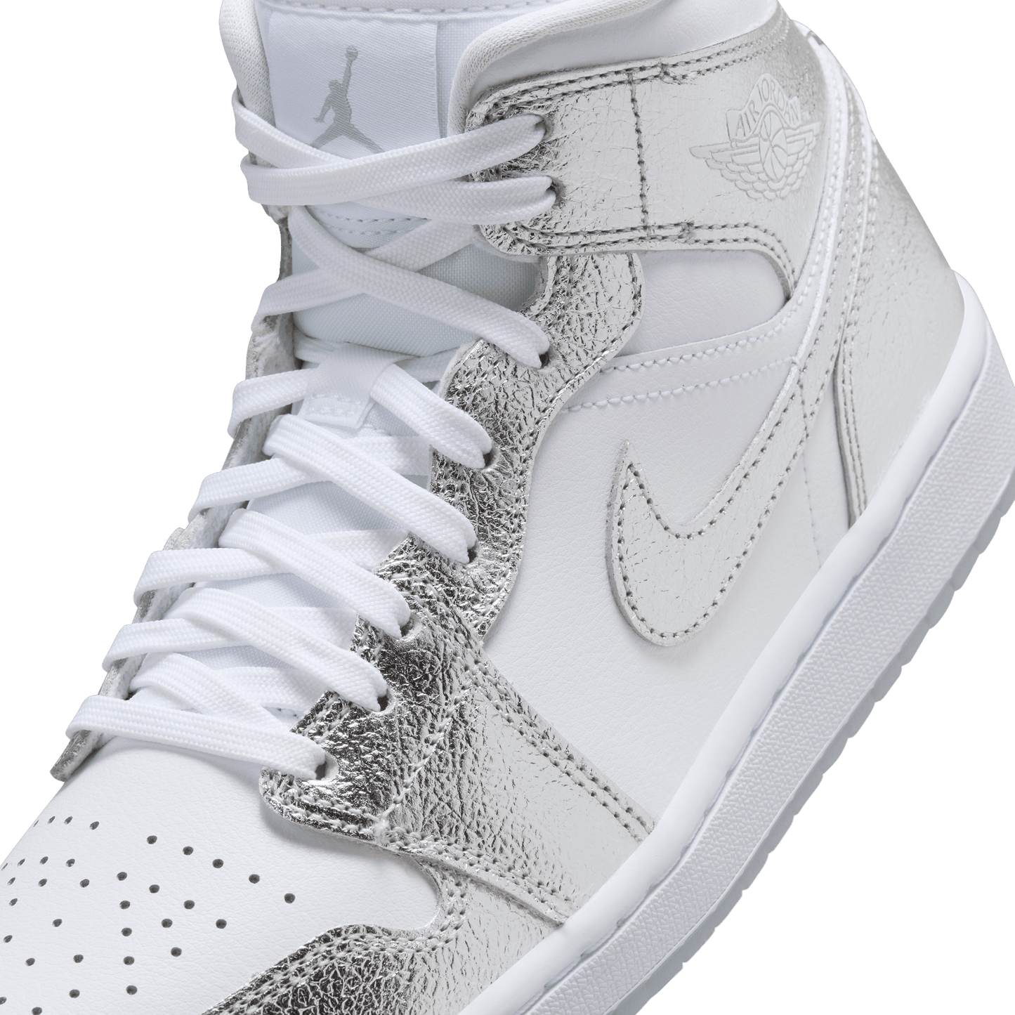 Women's Air Jordan 1 Mid SE "Crinkled Silver Foil"