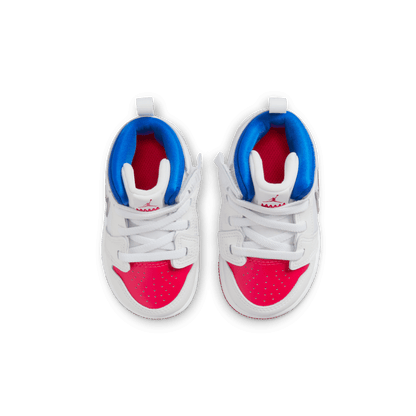 Baby/Toddler Jordan 1 Mid EasyOn "White Siren Red Blue"