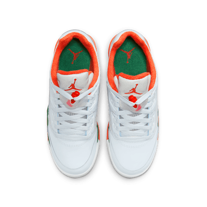 Big Kids' Air Jordan 5 Retro Low "Miami Hurricanes"