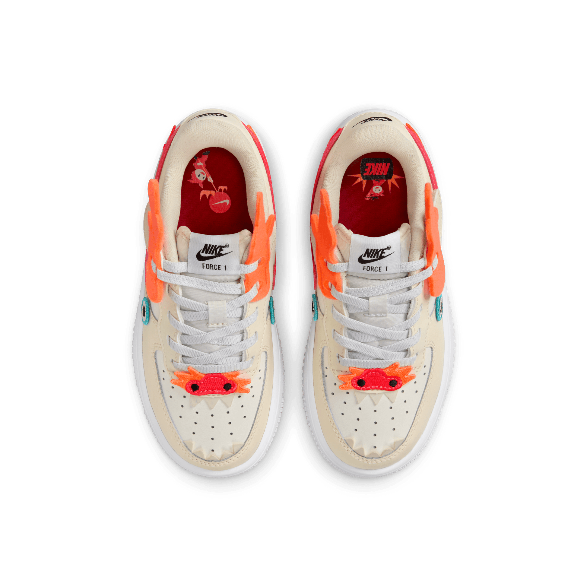 Little Kids' Nike Force 1 Low Easyon "Year of the Dragon Bright Crimson"