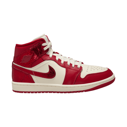 Women's Air Jordan 1 Mid SE "Red Cracked Leather"