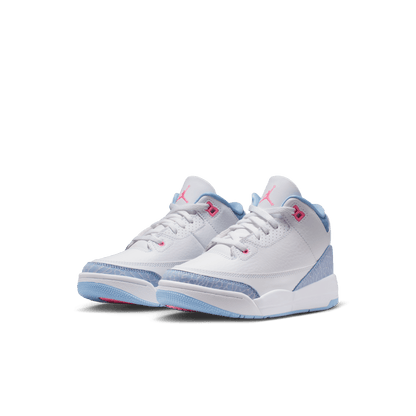 Little Kids' Jordan 3 Retro Shoes (PS) "White Cobalt Bliss"
