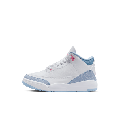 Little Kids' Jordan 3 Retro Shoes (PS) "White Cobalt Bliss"