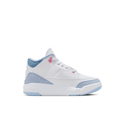 Little Kids' Jordan 3 Retro Shoes (PS) "White Cobalt Bliss"