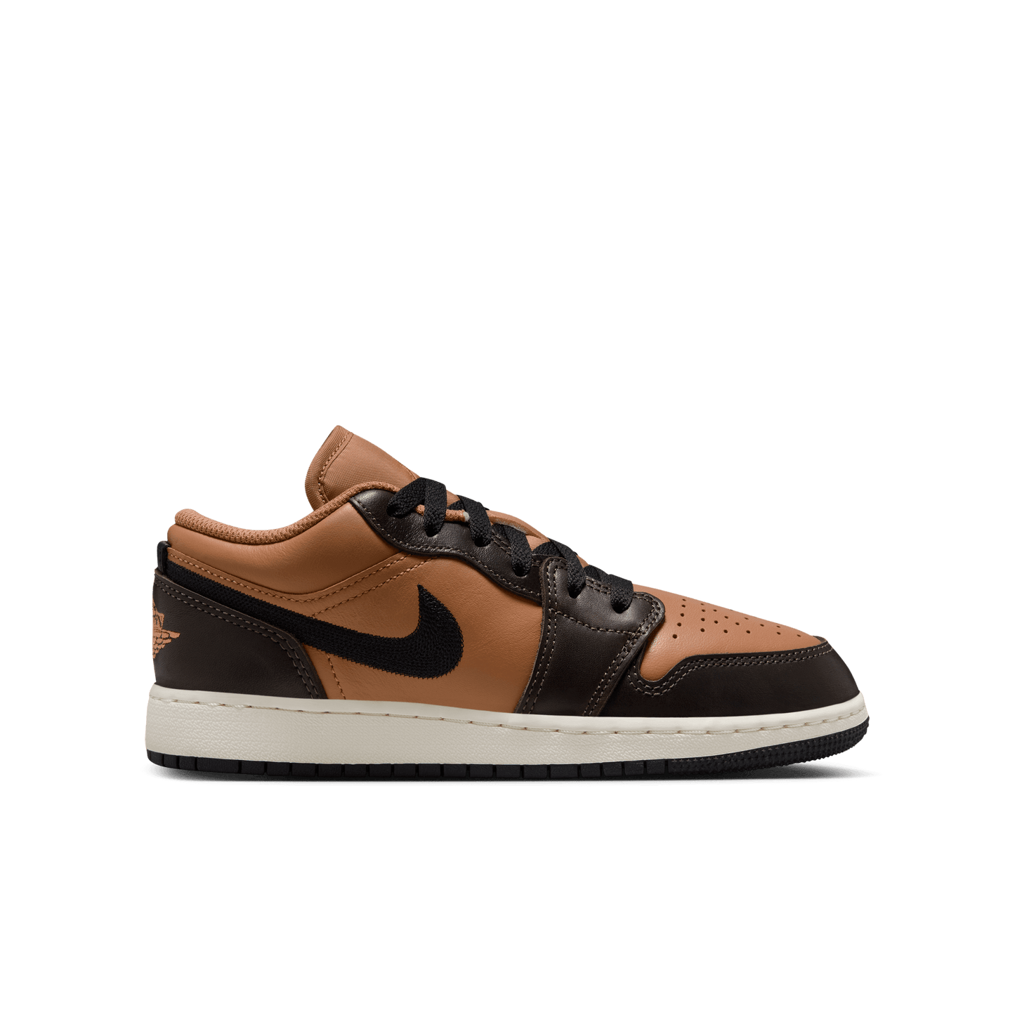 Big Kids' Air Jordan 1 Low SE BG "Flax Baroque Brown"
