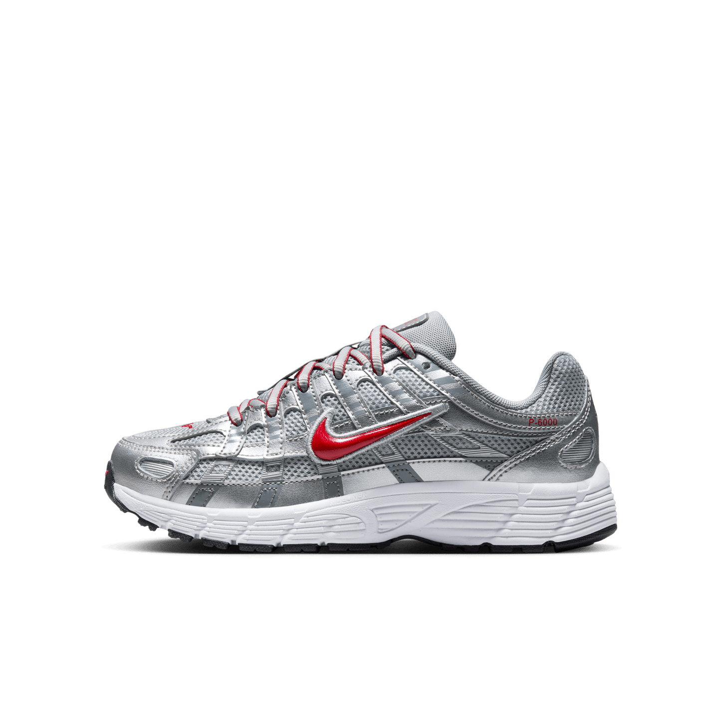 Big Kids' Nike P-6000 "Metallic Silver Gym Red"