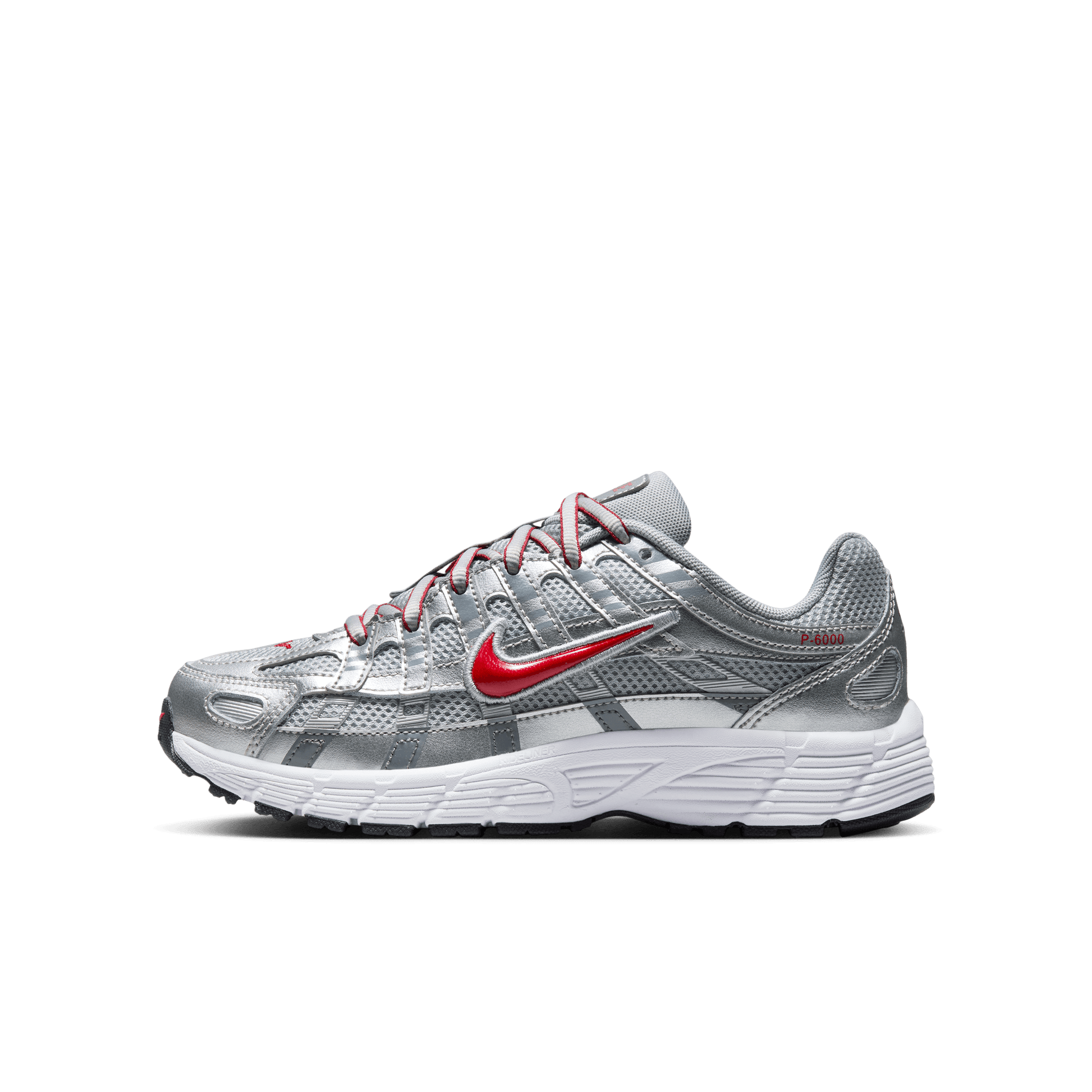 Big Kids' Nike P-6000 "Metallic Silver Gym Red"