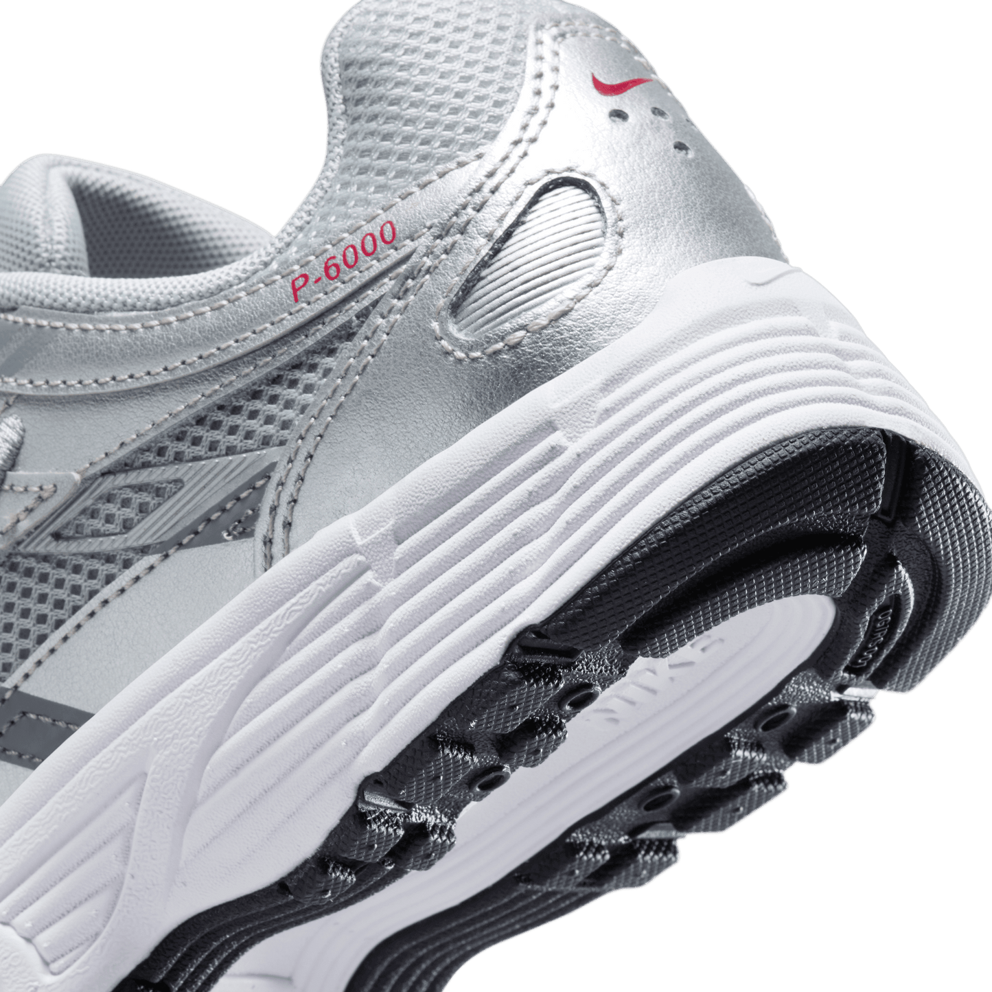 Big Kids' Nike P-6000 "Metallic Silver Gym Red"
