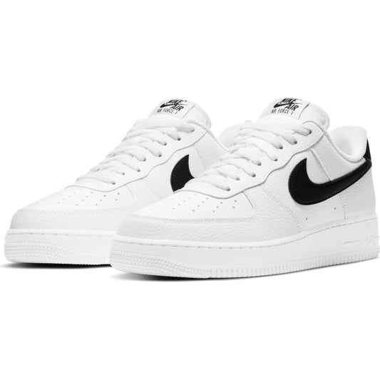 Men's Nike Air Force 1 '07 "White Black Pebbled Leather"