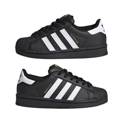 Little Kids' Adidas Superstar C " Core Black Cloud White"
