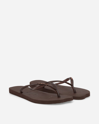 Women's Slim Split Flip Flops Dark Brown