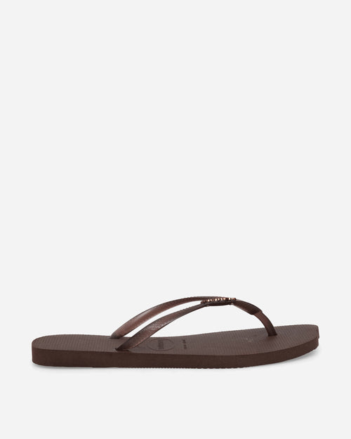 Women's Slim Split Flip Flops Dark Brown