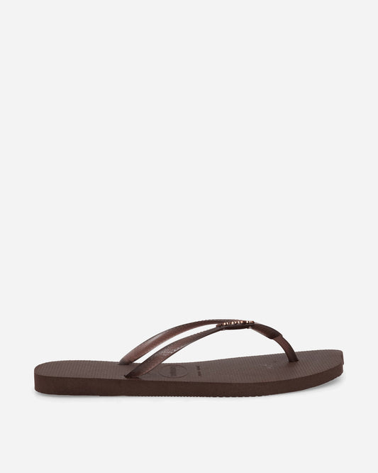 Women's Slim Split Flip Flops Dark Brown