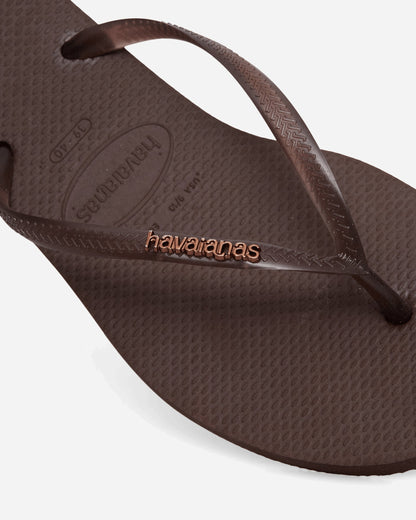 Women's Slim Split Flip Flops Dark Brown