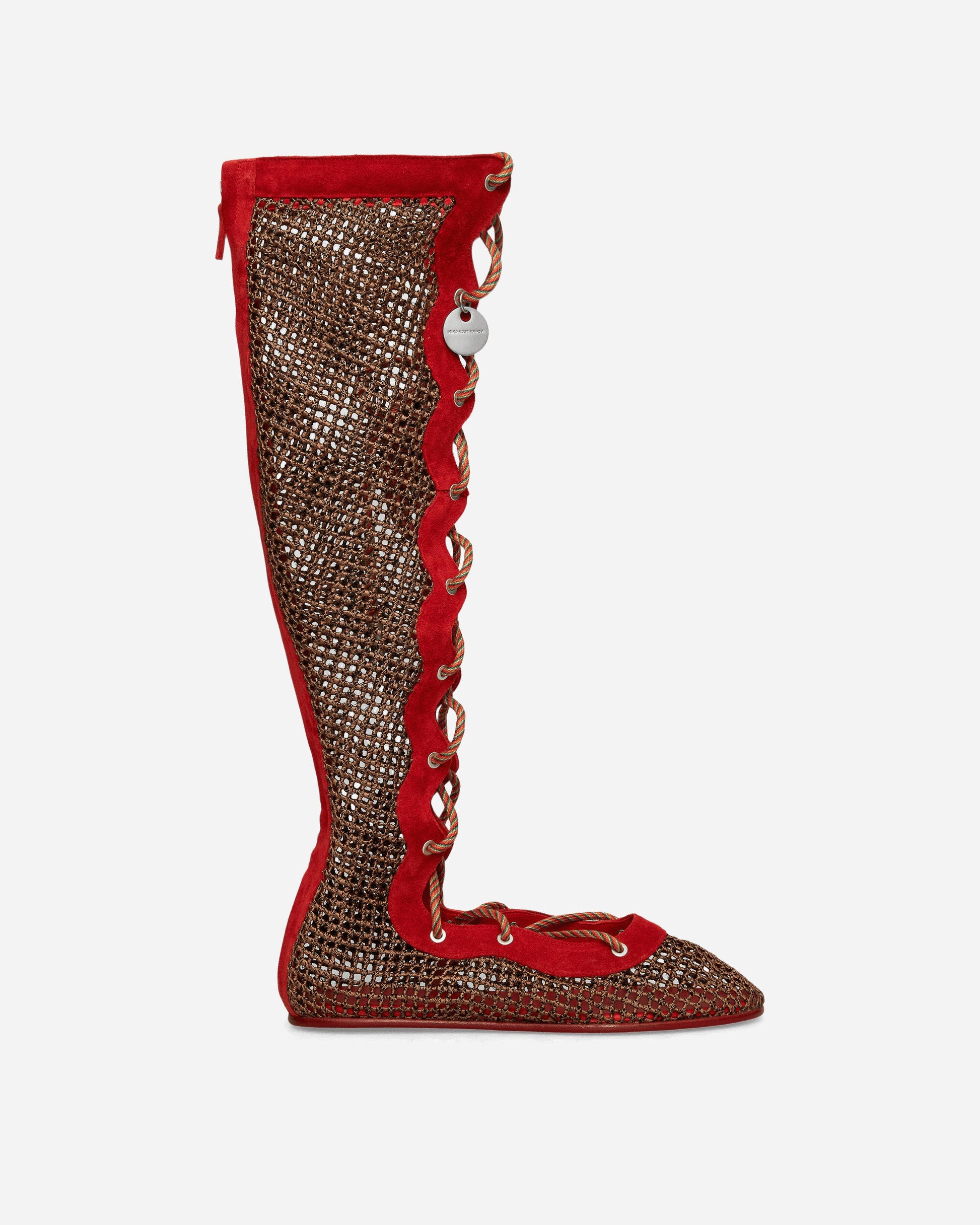 Women's Reticella Knee High Boots Red