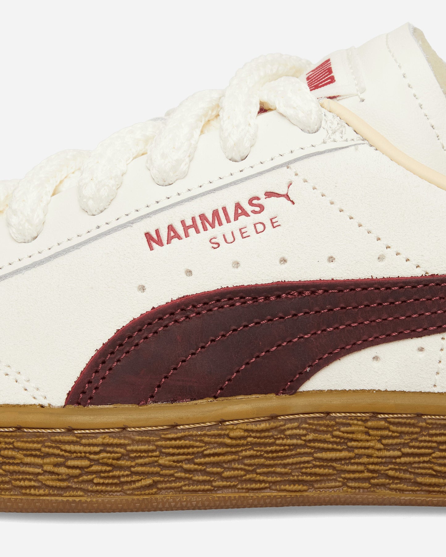 Nahmias Suede Vintage Red Sneakers Warm White / For All Time Red