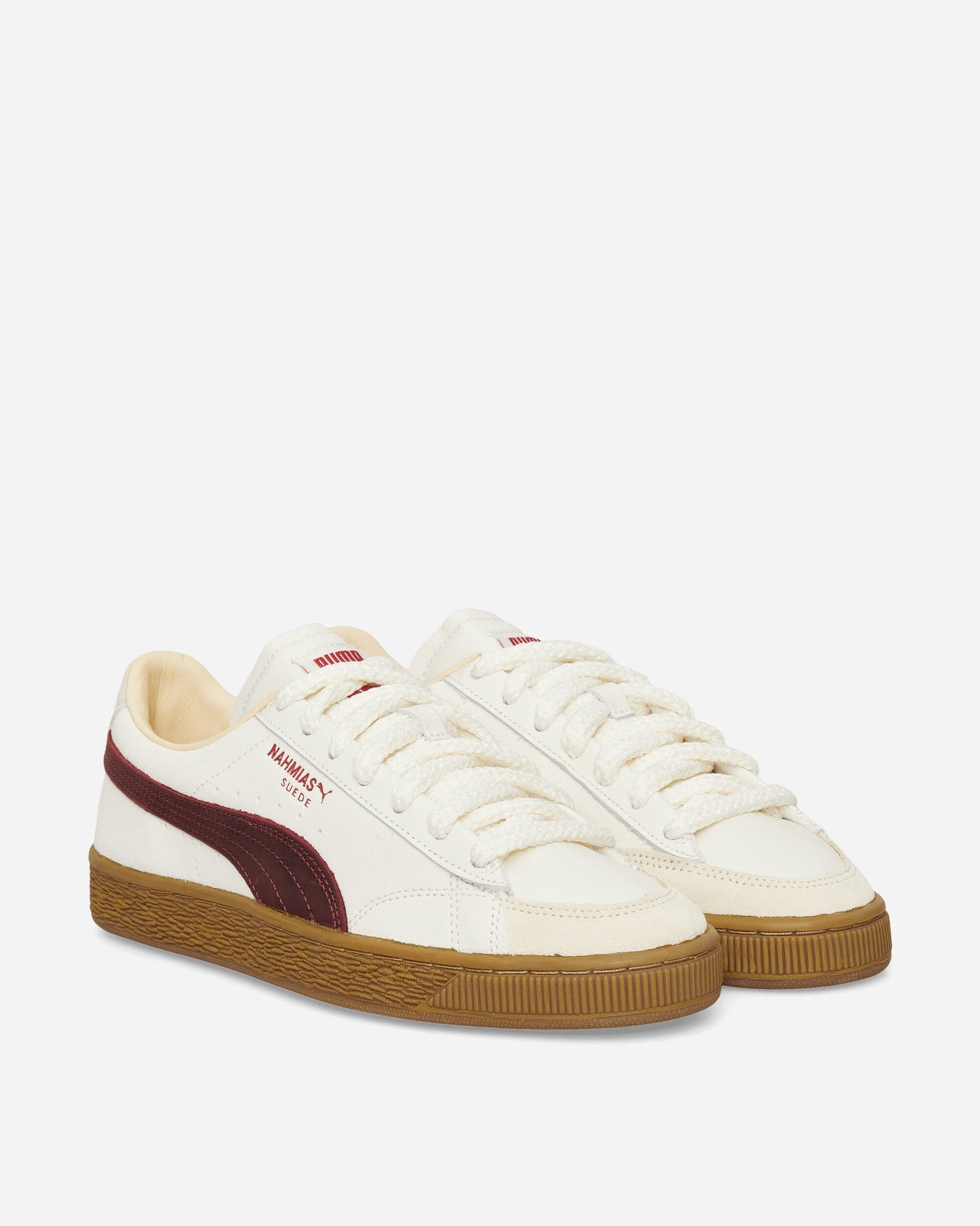 Nahmias Suede Vintage Red Sneakers Warm White / For All Time Red