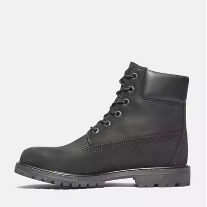 Women's 6 Inch Icon Premium Timberland Boots "Black Nubuck"