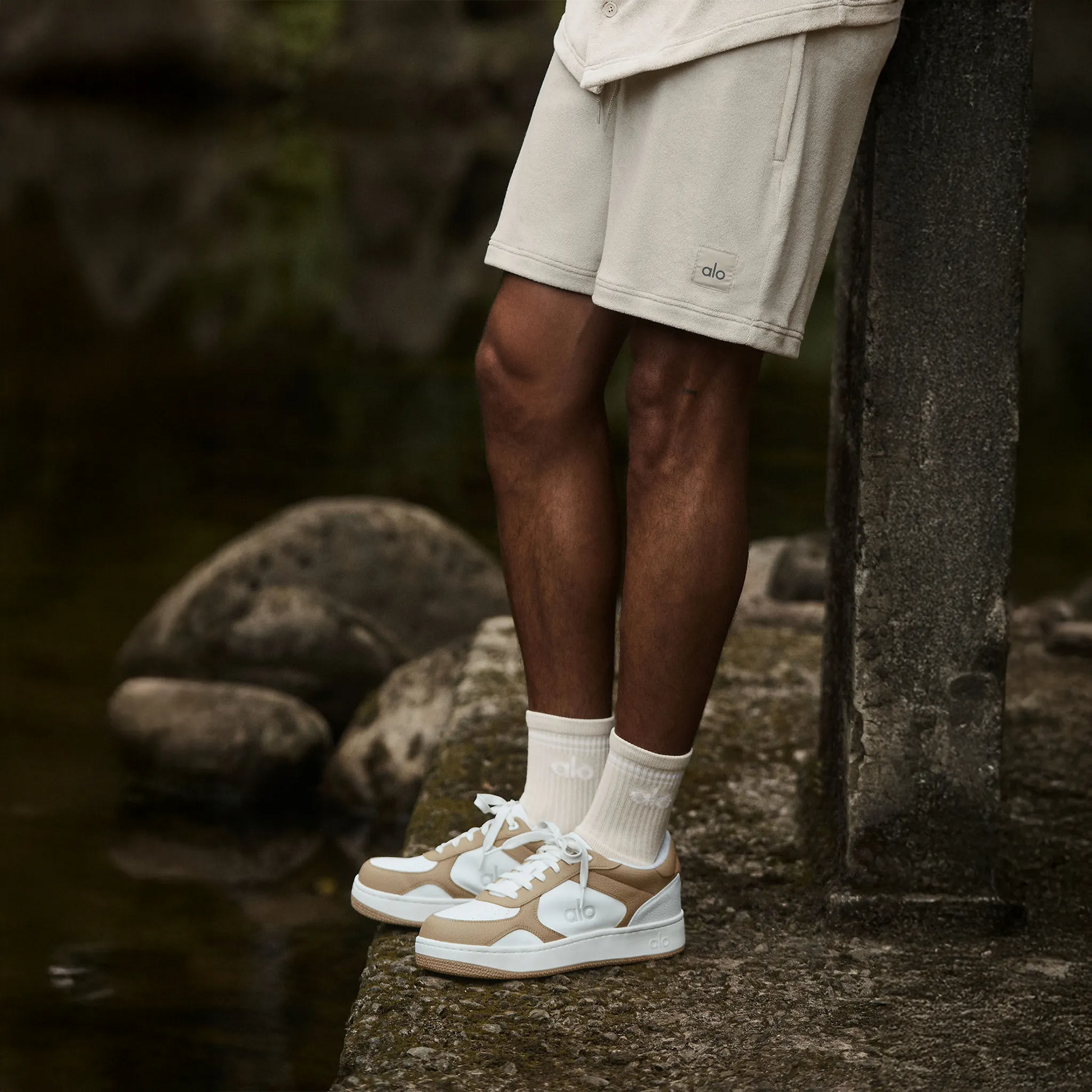 Alo Yoga Recovery Mode Gravel White Sneaker