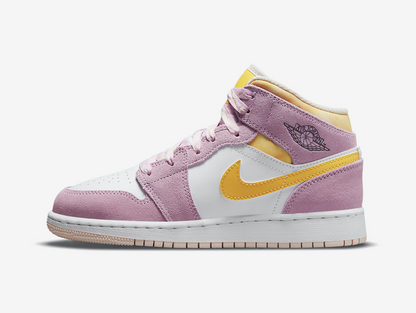 Air Jordan 1 Mid SE Arctic Pink Yellow (GS)